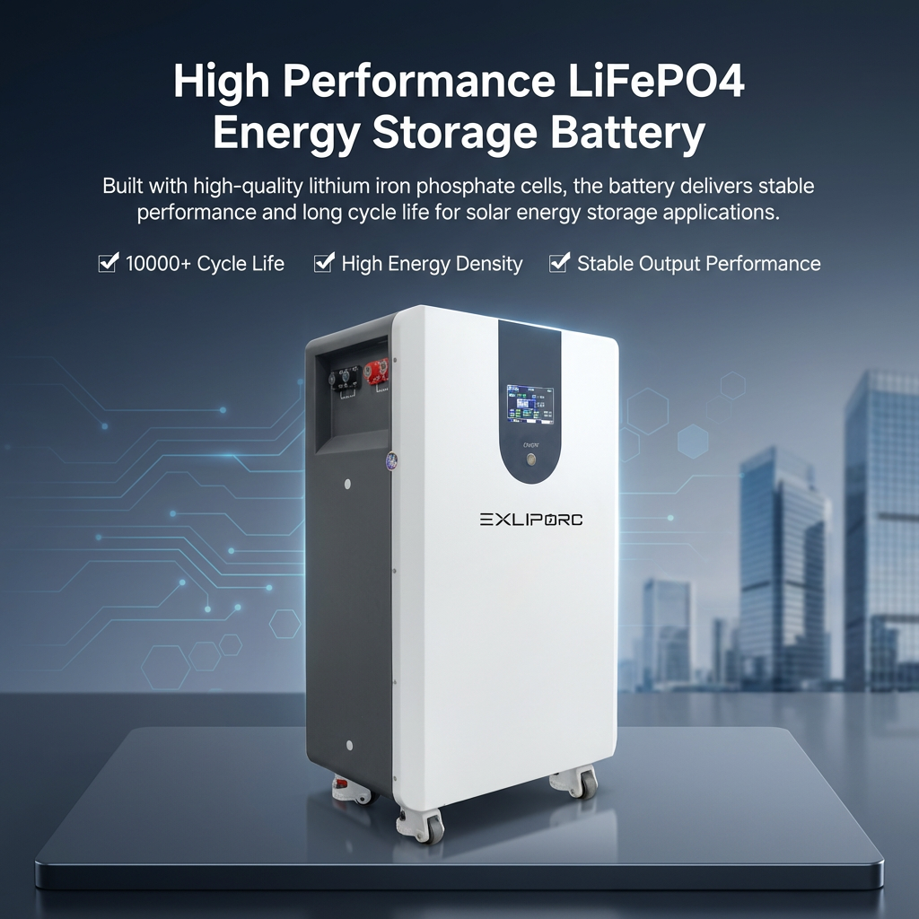 15kWh 10000 Cycles Wall Mounted LiFePO4 Battery for Solar Energy Storage Lithium Ion Pack