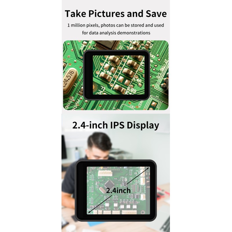Wholesale Mini Portable Electronic Microscope Industrial Camera 3X Digital Zoom 2.4 Inch USB-C High Speed Measurement Camera