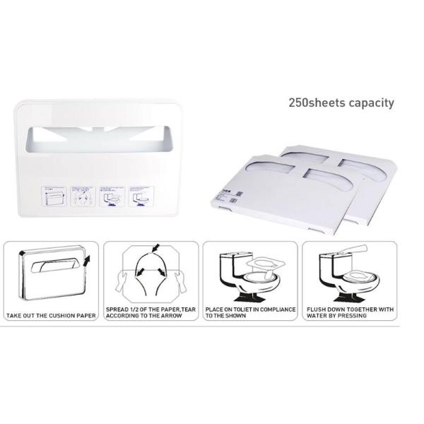 Wall Mounted Health Gards Toilet Seat Cover Dispenser White For Hand Cleaning