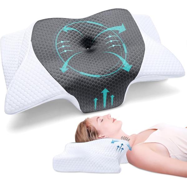 Memory Foam Filling Cervical Pillow for Neck Soft Silk Orthopedic Support Bed Pillows