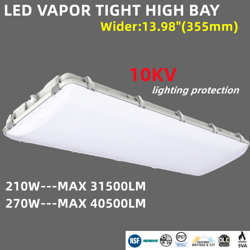 Sensor Control 200W LED Linear High Bay Light Fixture for Warehouse IK10 IP67 Waterproof