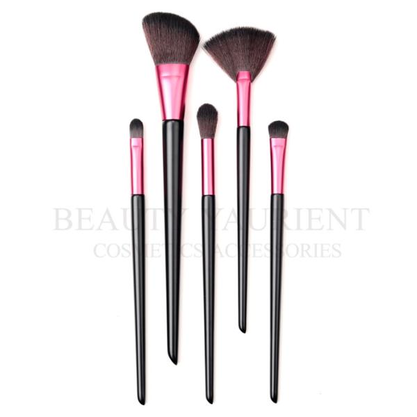 Beauty Yaurient Wooden Handle Face Makeup Brush Set With PU Bag Antimicrobial