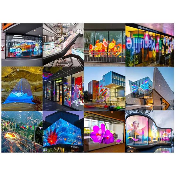 10mm Profile LED Transparent Screen With 83% Transparency Low Power