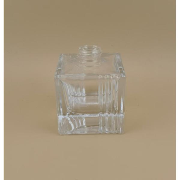 Square Thick Sole Smooth Clear Glass Bottle for Car Perfume