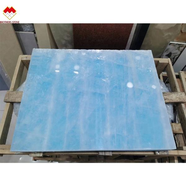 Modern Floor Revolution Translucent Blue Jade Onyx Stone Tiles for Wall and Floor