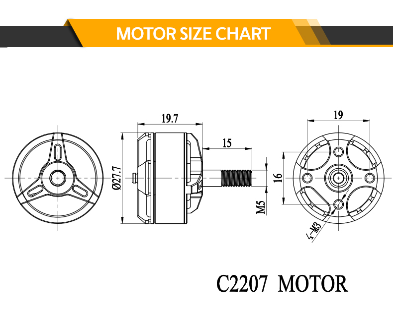 Factory & Customizable & Balanced BLDC  C2207 Brushless Drone Motor for RC Airplane Quadcopter Multicopter