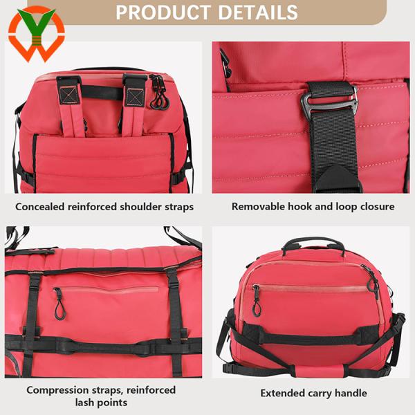 Grand sac à dos à roulettes imperméable à l'eau 86L Design de sac de voyage pliable pour un voyage pratique