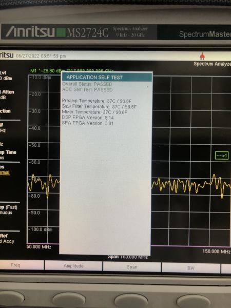 Analizador de espectro RF portátil de 20 GHz Anritsu MS2724C