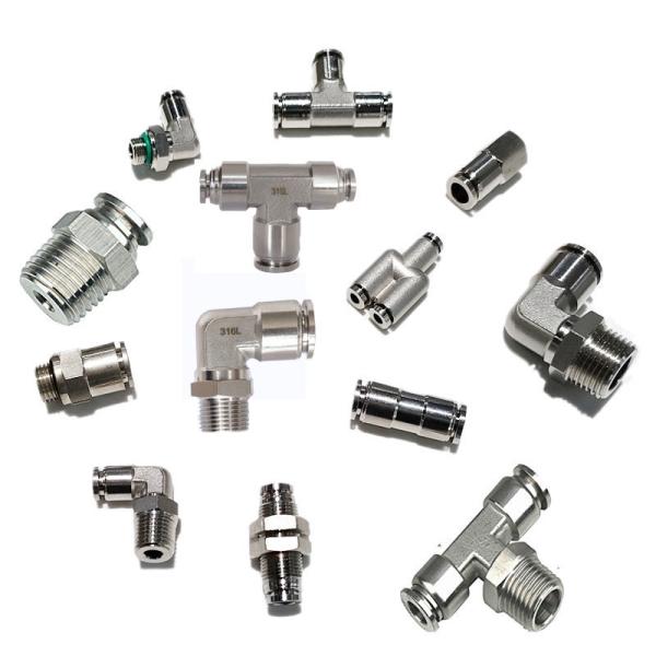 Acero inoxidável Acessórios de ar pneumáticos 1/8 3/4 BSPT BSPP NPT Fios masculinos Acessórios de tubos de ar
