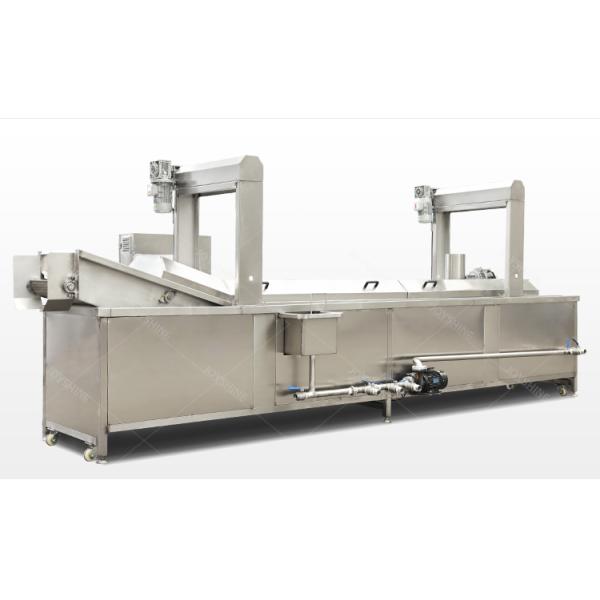 Electric Heating Continuous Conveyor Belt Donut Frying Machine with 580 KG Capacity