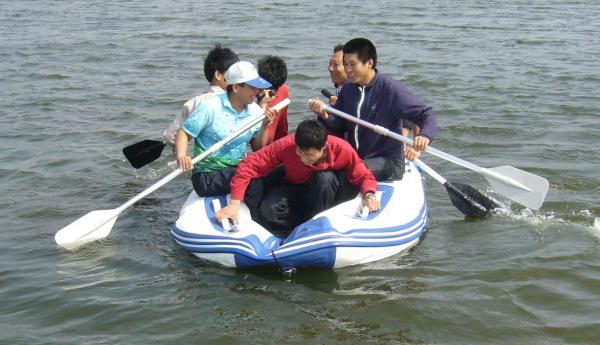 White And Blue 2.9m Four Person Foldable Inflatable Boat With CE Approved