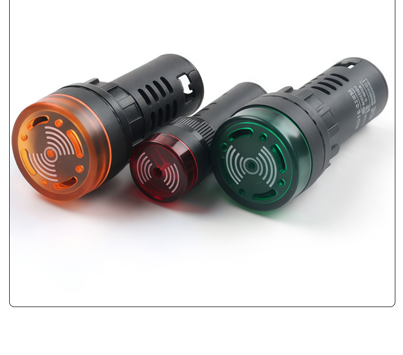 Acousto-Visual Alarm LED Buzzer Switches 16mm & 22mm Push Buttons with Loud Intermittent Light Max. 20A Current IP65 Level