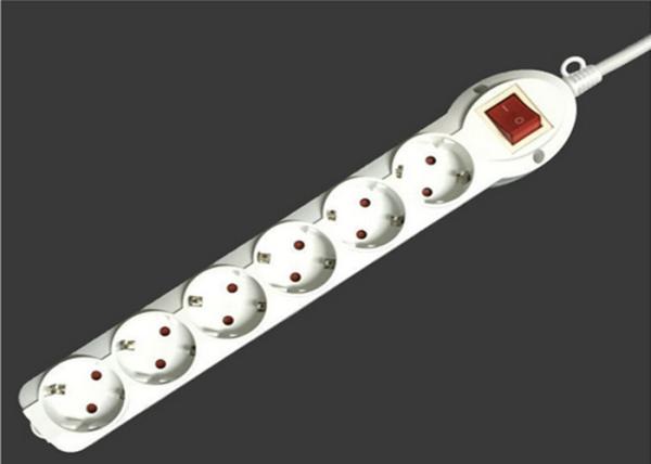 Professional Multifunction Electric Extension Cable Household White / Black Color