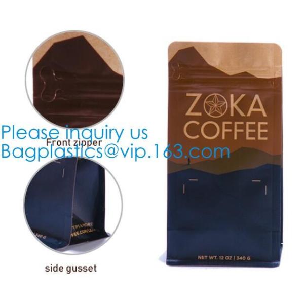 BRC Standard Qual Seal Kraft Paper Bags With Tin Tie Coffee Bags Plastic Valve,Customzed Side-Gusset Valve Tintie Plasti