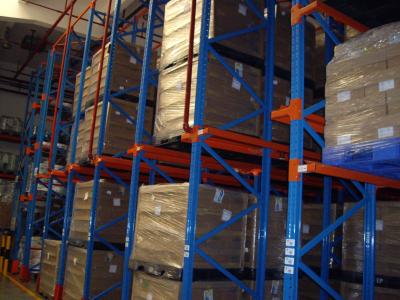 Em da movimentação/através das cremalheiras industriais da pálete, arquivar da pálete do armazém da sala fria