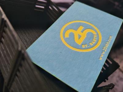 Painted Edge Custom Letterpress Business Cards Printed On Pure Rough Cotton Paper