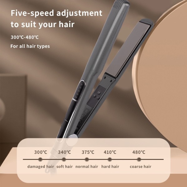 Professional LED Electric Titanium Hair Straightener Hotel Household Use Portable Fast Heating Wholesale Private Label