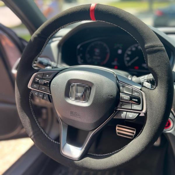 Full Black Hand Stitching Steering Wheel Cover for Honda Accord 10 Insight 2018 2019