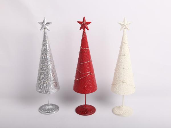 Ornamento de árvore de Natal Decorações interiores e exteriores Arte de ferro Metal Cores brilhantes