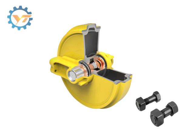 Cor de aço de Front Idler Assembly Casting Black da estrutura da escavadora de ZG50Mn