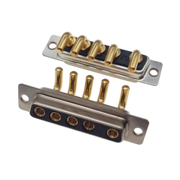 High Power 5W5 Male Right Angle DIP Full Gold Plated Connector