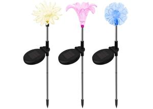 Color Solar Powered Decorative Light , IP44 Garden Solar Stake Lights With