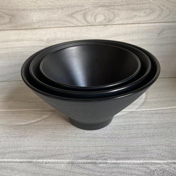 Eco-friendly Black 100% Melamine Tableware Bowl Smooth Surface Easy To Clean