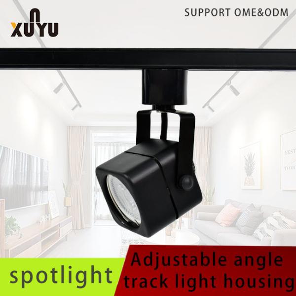 MR16 Gu10 Spotlight Fixtures Square Black Track Lighting Fixture