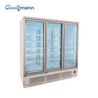 Le double a glacé le congélateur de réfrigérateur en verre de porte, réfrigérateur d'affichage de boissons de LED 1260L