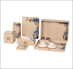 130*130*135 beige leatherette tissue box cover manufacturer for 5-star hotel guest supply