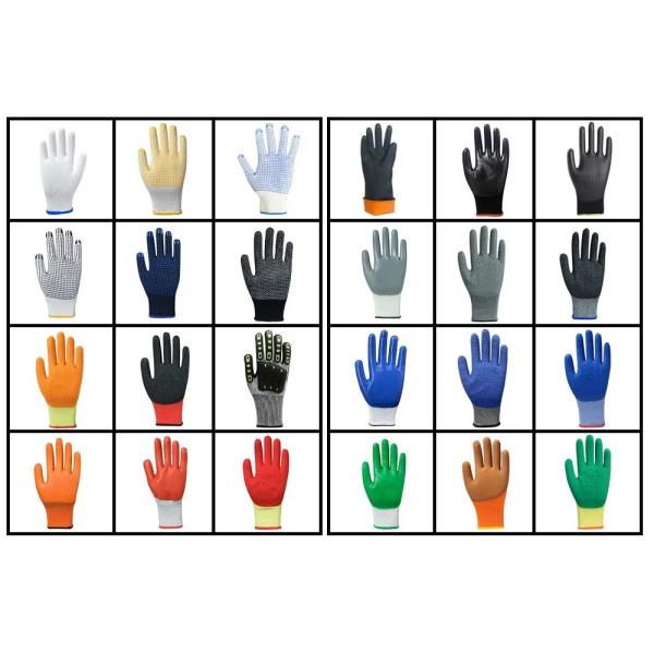 Оптовая цена Работа Найлоновая ПВХ Полка Косые перчатки Трикотажные белые хлопчатобумажные Перчатки личной безопасности