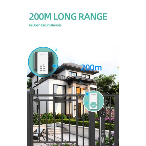 IPX4 водонепроницаемость 200 м Видео дверной звонок беспроводной длинной дальности 6 цветов