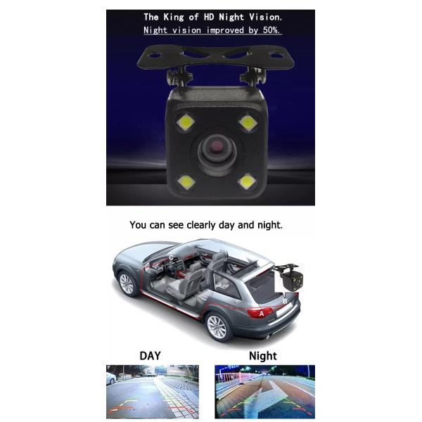 LED HD Night 360 Bird View Camera Wide Angle View Car Rear Camera With Wires