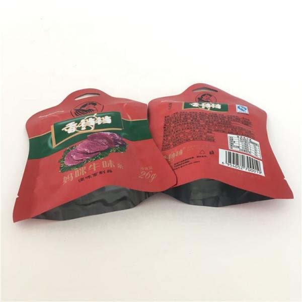 Stand Up Easy to tear  Special Shaped Customized Packaging Plastic Food Bag with Handle