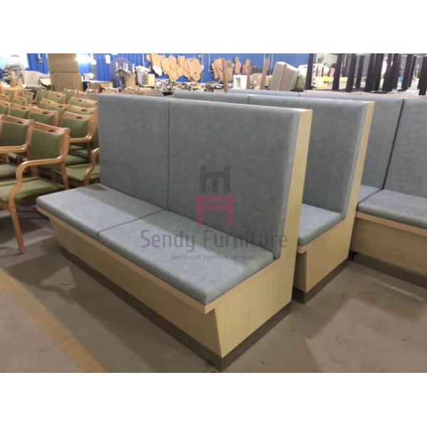 Посадочные места банкетки черного цвета коммерчески, кожа деревянной будочки ресторана эко-