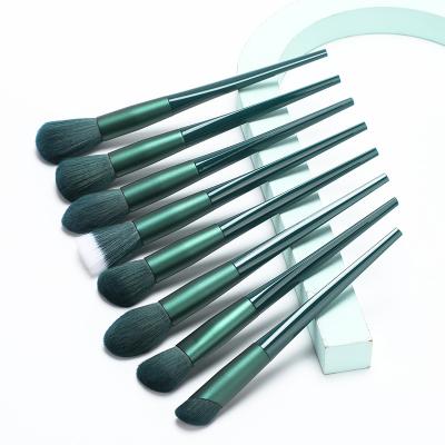 Plating Handle Matte Green High End Makeup Brush Set 16.8cm  Total Length