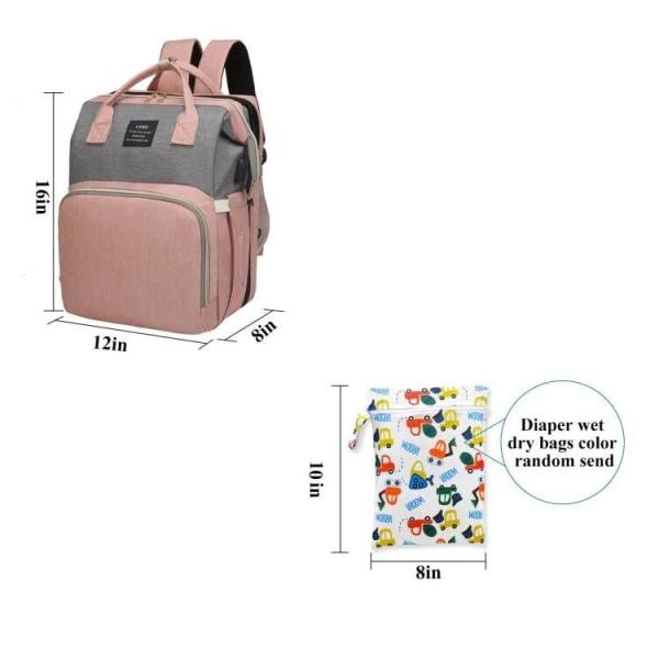 Fashion Mommy Bag Baby diaper bag with mattress for easy outing Waterproof fabric baby bottle insulation layer
