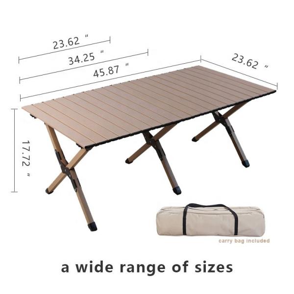 Carbon Steel Foldable Camping Table 30kg Load Bearing 2-6 People