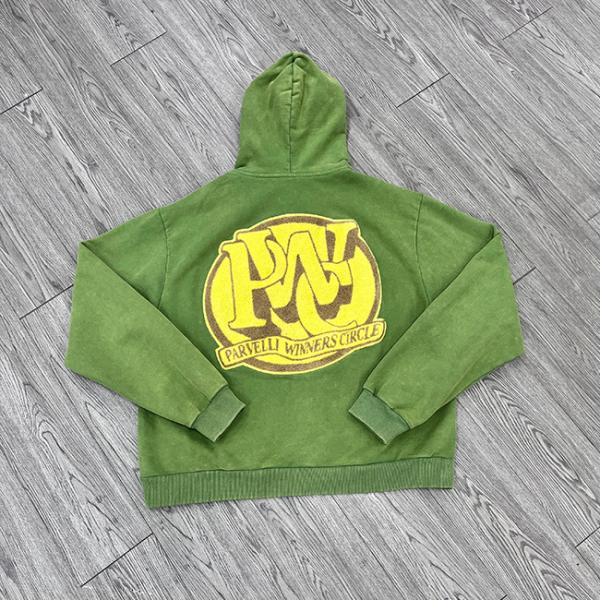 Colores personalizados con capucha para hombres con cremallera bordado con cheniles de gran tamaño con capucha recortada ropa de calle con etiqueta de impresión personalizada