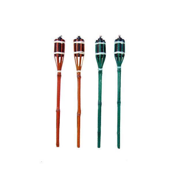 120cm Bamboo Torches With Waterproof Metal Wide Mouth Oil Canister