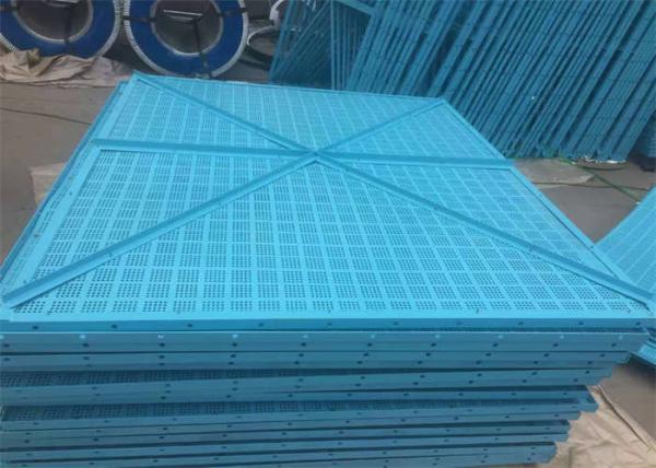 Blue Round Hole Perimeter Safety Screens 1.2X1.8m For Protection