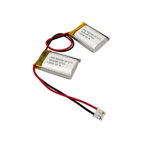 AUK 902030 1S2P 3.7V 1000mAh 3.7Wh Lipo Battery With JST PH2.0 Connector And UN38.3