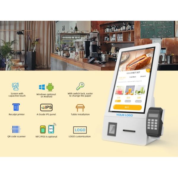 1920X1080 Resolution Metal Case Floor Standing Touch Screen Self Service Kiosk with Android OS