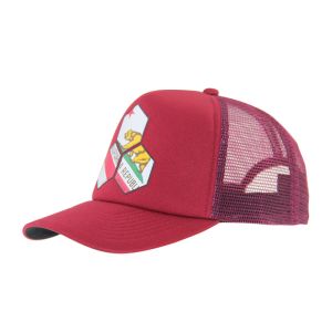 Customed Fashional Printing Red Trucker Hat , High Profile Summer Baseball Cap
