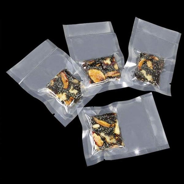 Transparent Biodegradable Vacuum Food Storage Bags Customized With 3 Side Sealed