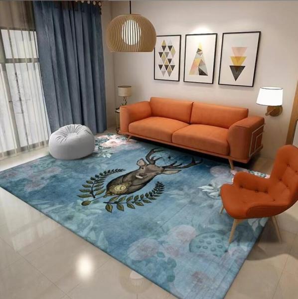 Crystal Velvet Sofa Bedroom And Living Room Floor Carpets Simple Light Luxury Deer Head