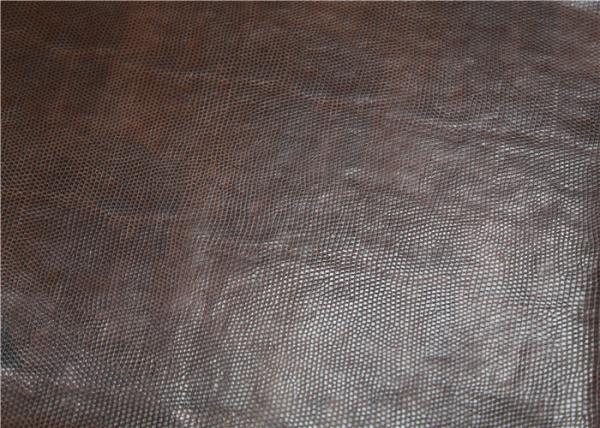Embossed PVC Synthetic Leather Coffee Twotone Color Folding Resistance