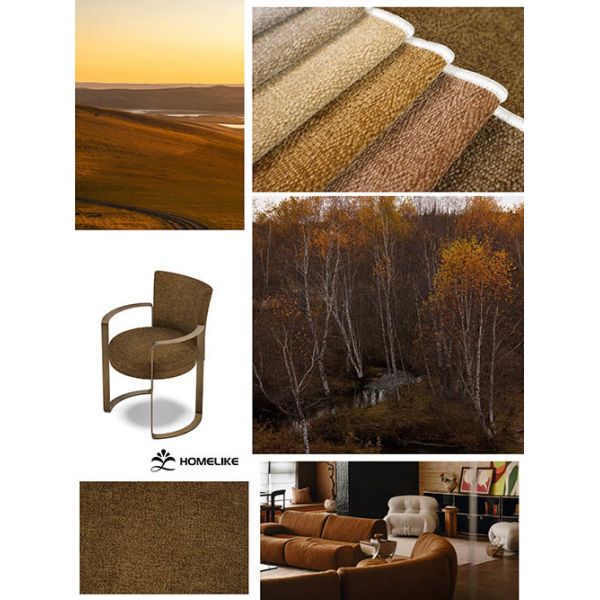 Earth Tone Series Color Woven Jacquard Chenille For Sofa 