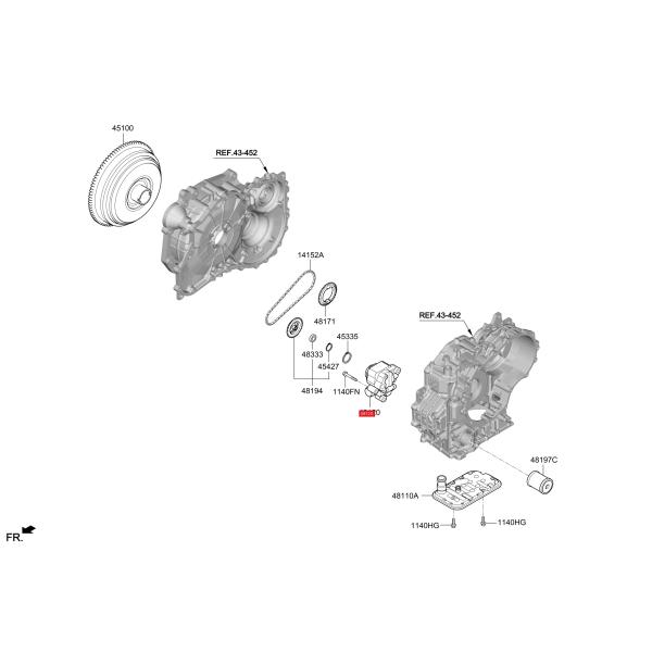 815002400 Assemblage de pompe à huile de Hyundai Kia C0gf1 Cvt Transmission.