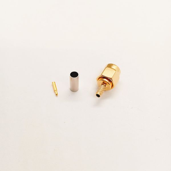 SMA Male Connector Gold-Plated Brass DC-6GHz 50Ω RF Connector for RG316 Cable